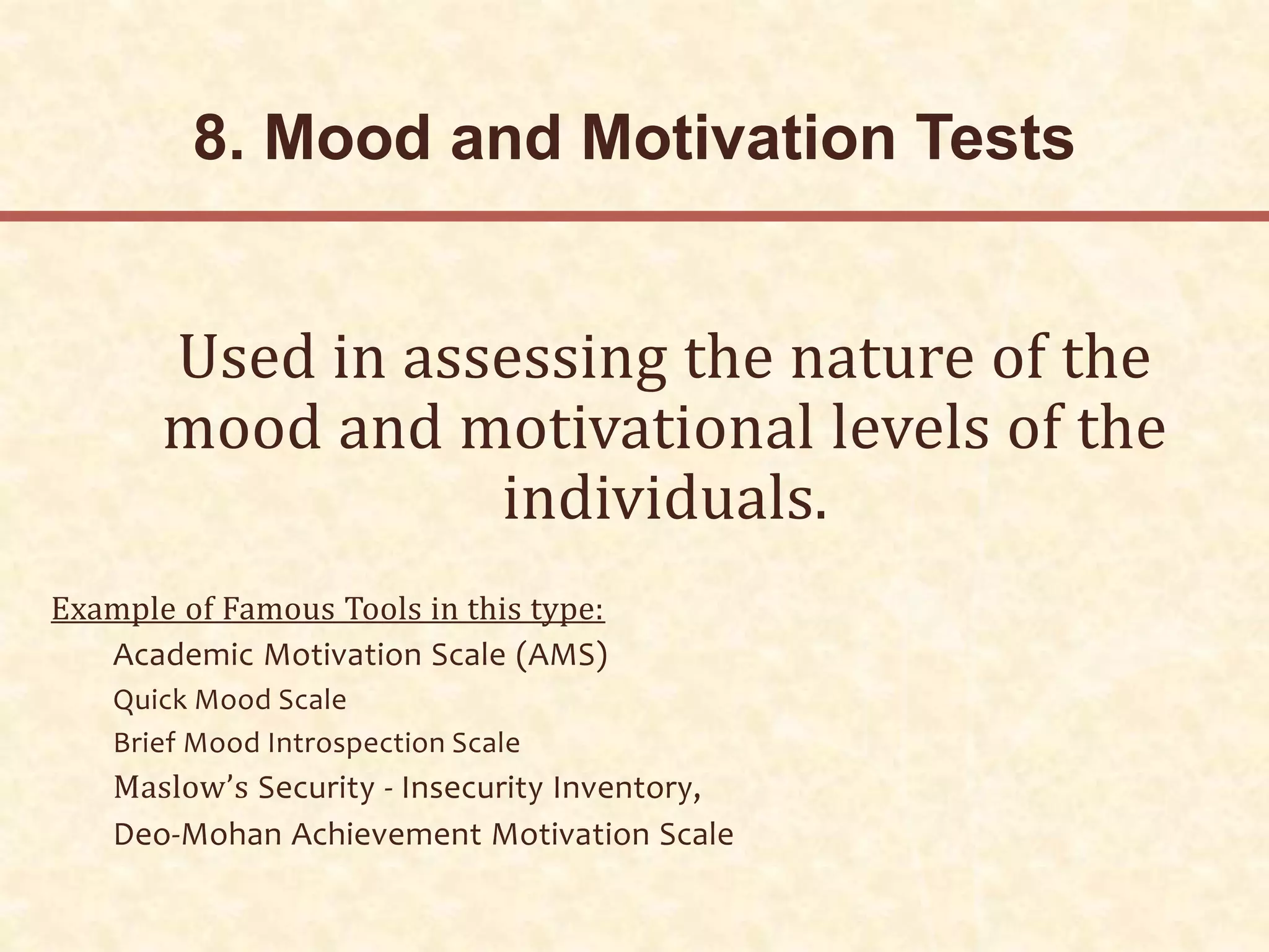 Types of Psychological Tests updated by S.Lakshmanan, Psychologist ...