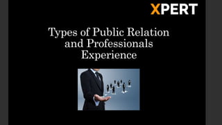 Types of Public Relation
and Professionals
Experience
 
