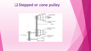  Stepped or cone pulley
 