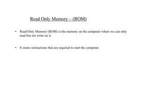 Comprehensive Overview of RAM and ROM Types, Characteristics, and Uses ...