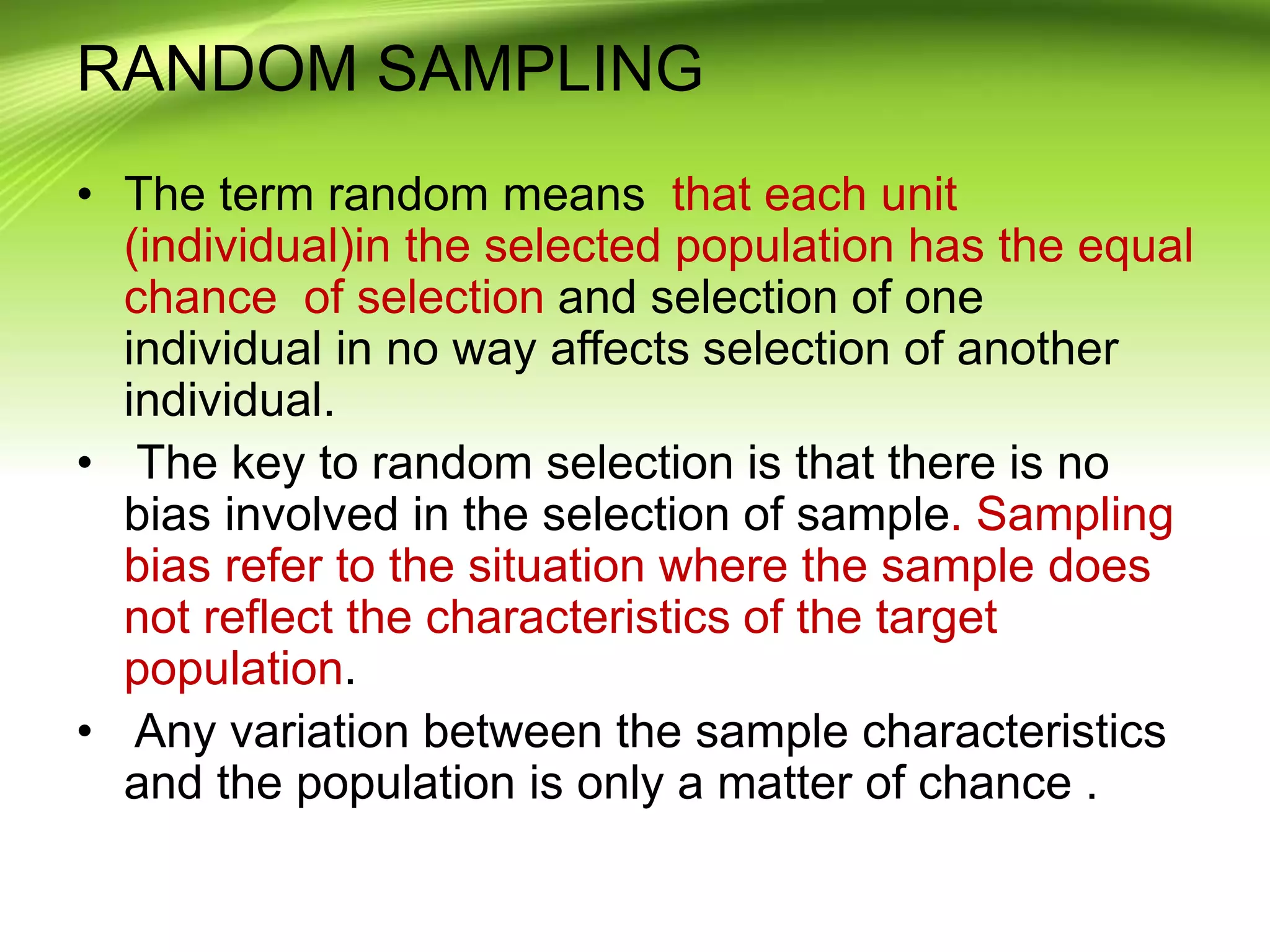 Types of random sampling | PPTX