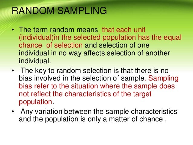 Types of random sampling