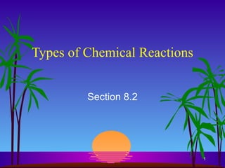 Types of Chemical Reactions Section 8.2 