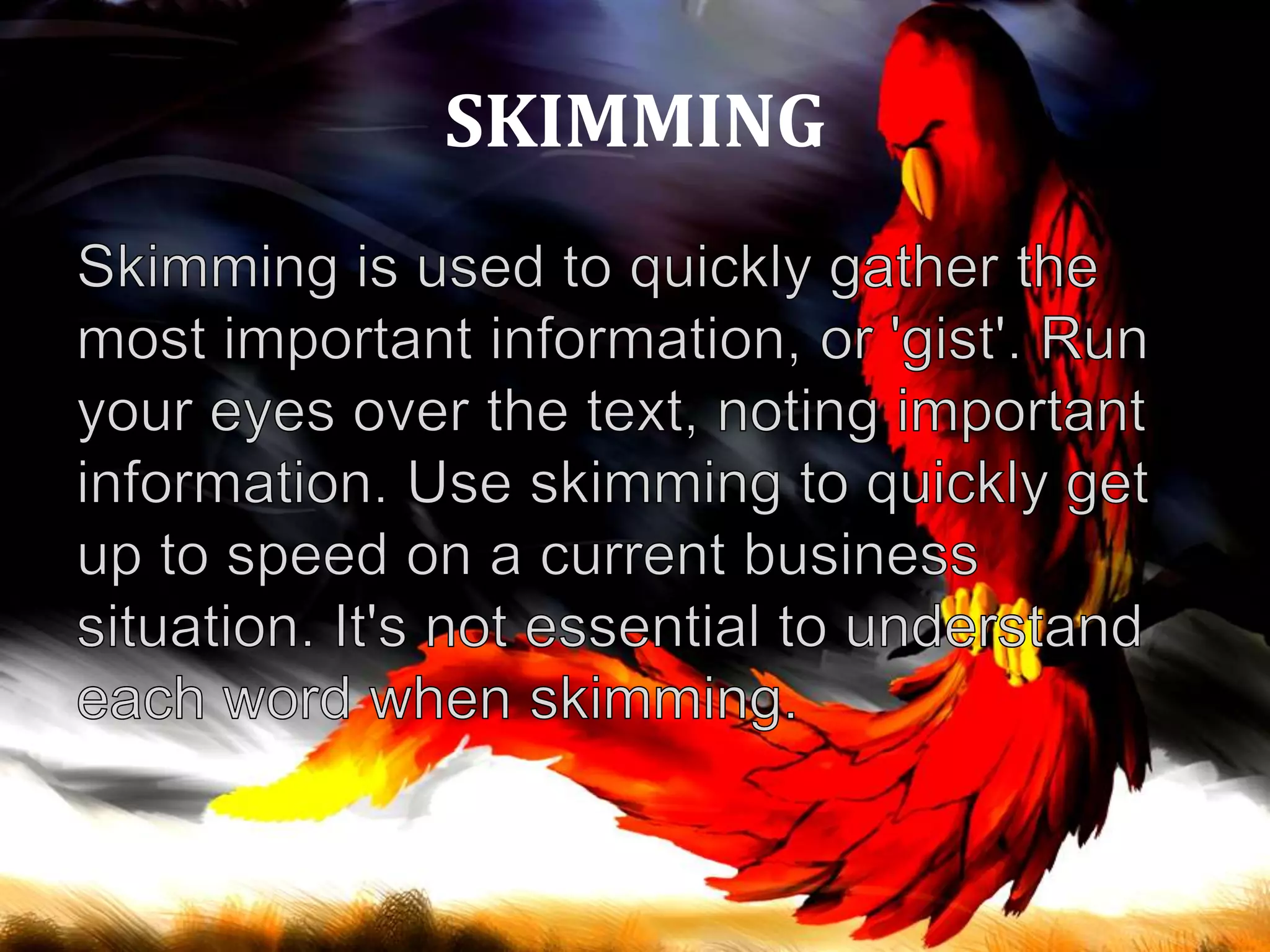 SKIMMING