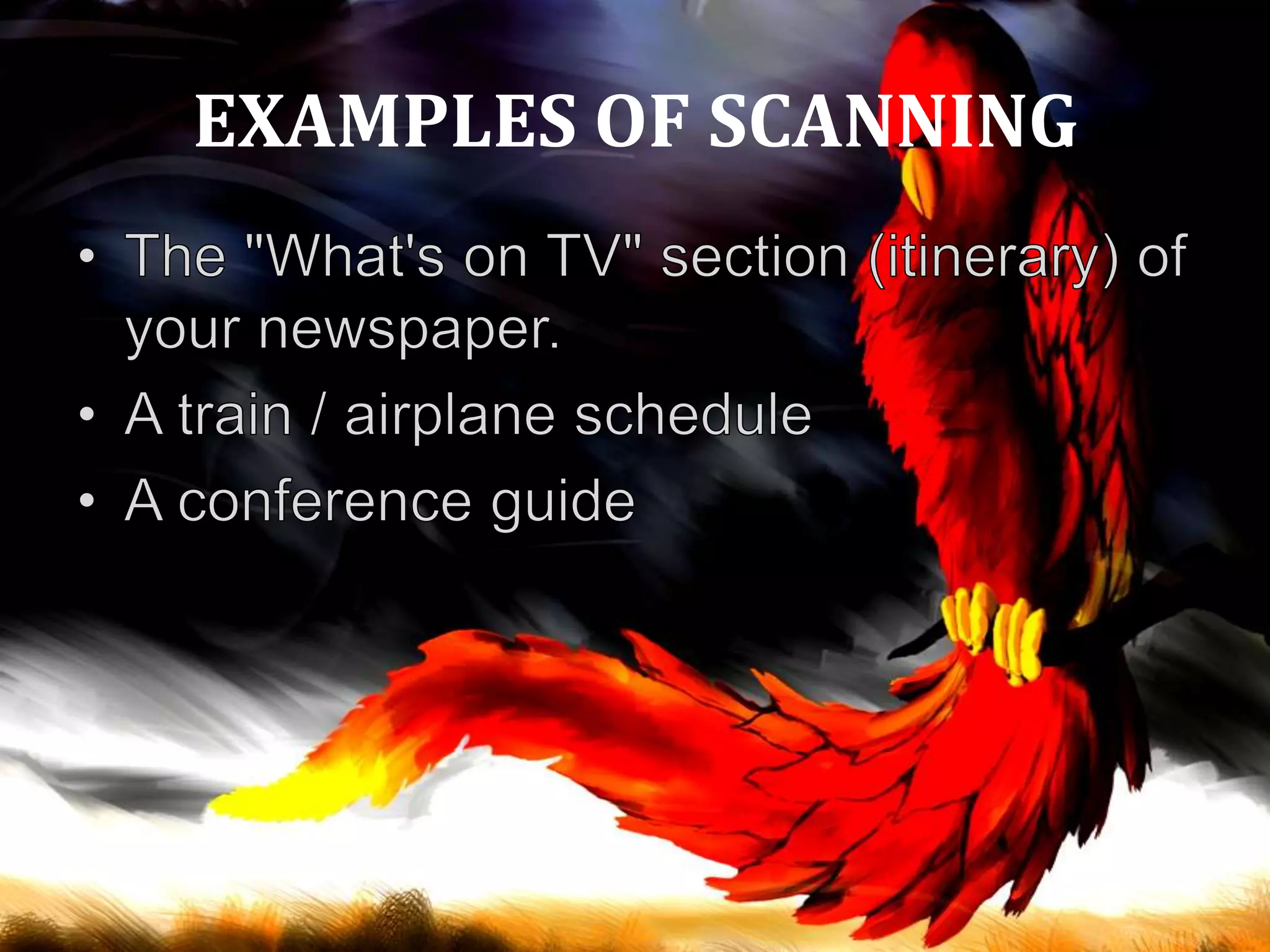 EXAMPLES OF SCANNING