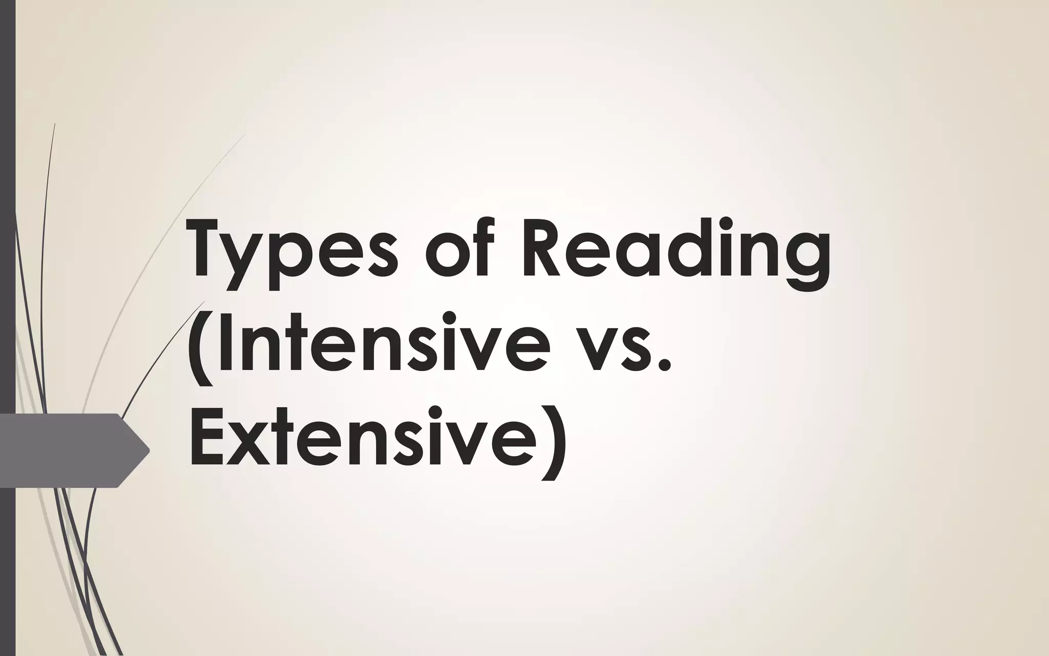 Types of Reading
(Intensive vs.
Extensive)