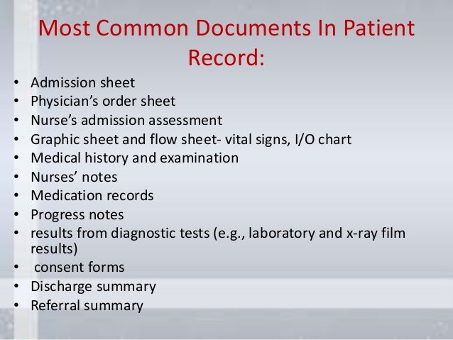 Types of nursing records