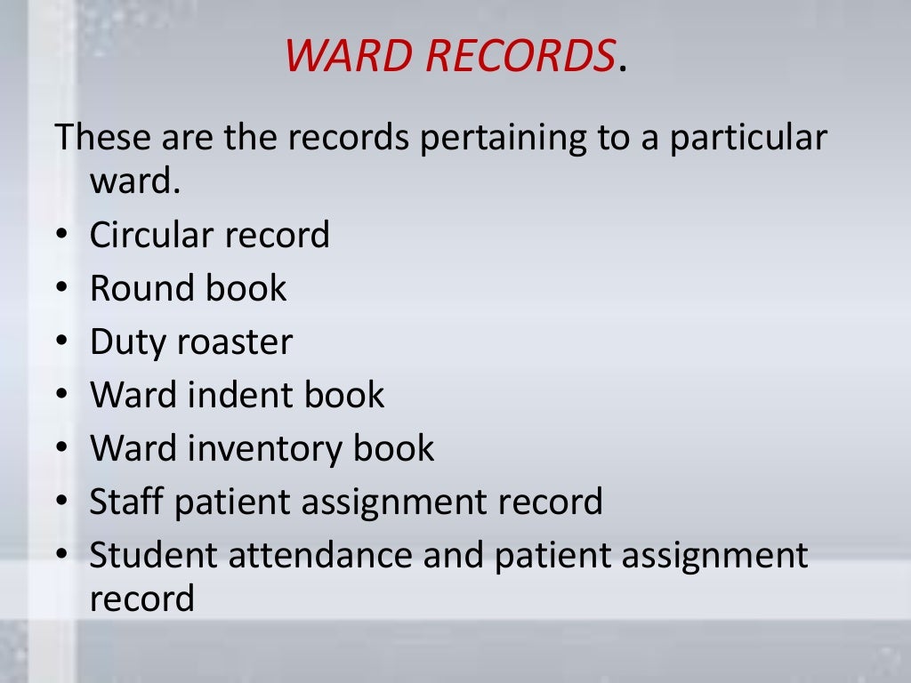 Types of records and common record keeping forms & computerized d…