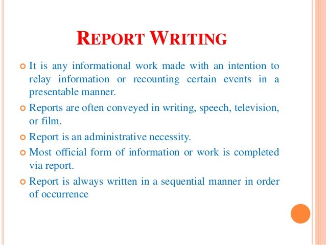 Kinds business report writing