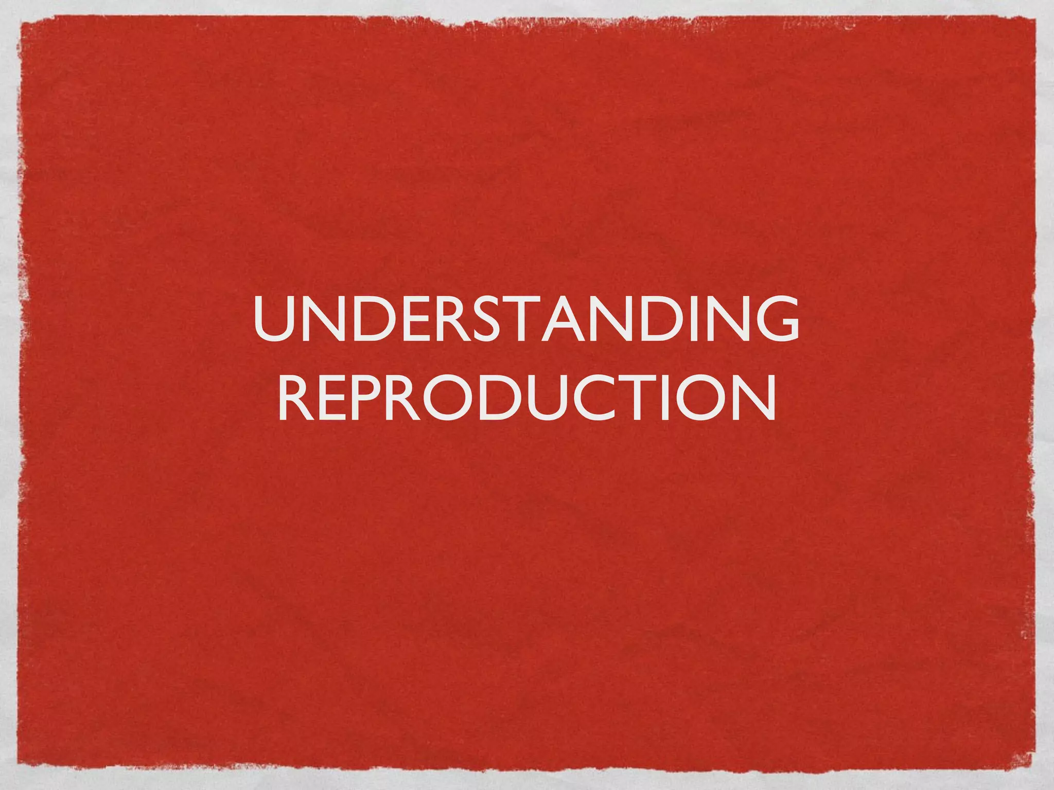 UNDERSTANDING
REPRODUCTION
