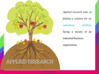 © CHIPS Networks
Applied research aims at
finding a solution for an
immediate problem
facing a society or an
industrial/business
organisation,
 