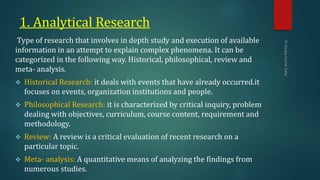 types of analysis in research - eleanorrillowolf... Types of research | PPTX