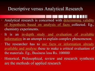 types of analysis in research - eleanorrillowolf... Types of research | PPTX