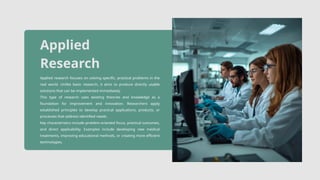 Comprehensive Overview of Research Types, Methods, and Applications | PPTX