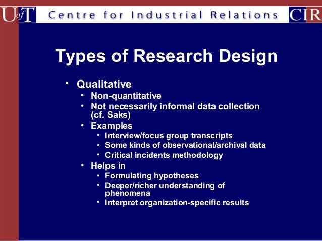 Types of research designs
