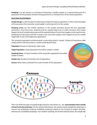 Types of research design, sampling methods & data collection | DOCX