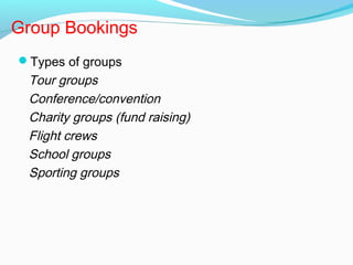 Bookings Types Types of reservation | PPT