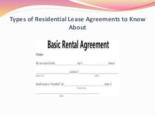Types of Residential Lease Agreements to Know
About
 