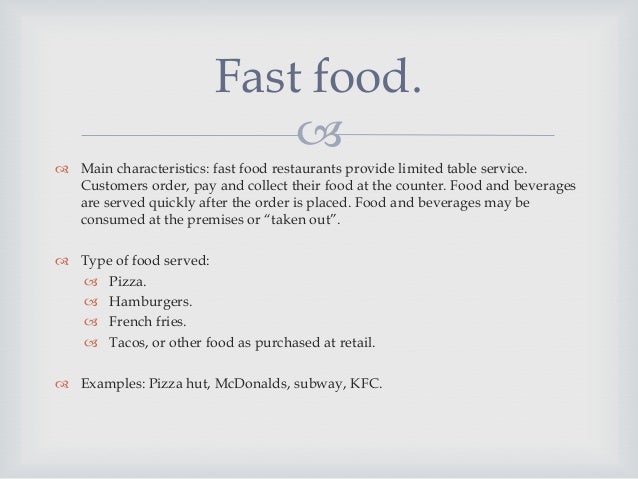 Types of restaurants