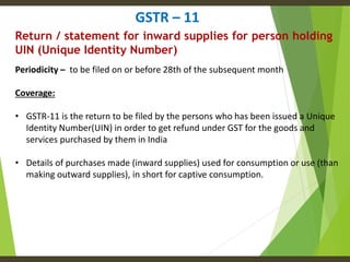 Types of returns under GST PPT updates as june 2024 | PPTX
