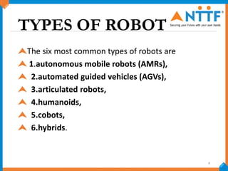 TYPES OF ROBOTS IN INDUSTRY ON THE BASIS OF THEIR DEGREE OF FREEDOM..pptx