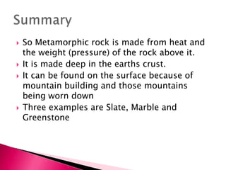 Types of rocks metamorphic | PPT