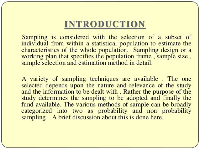 Types of sampling design