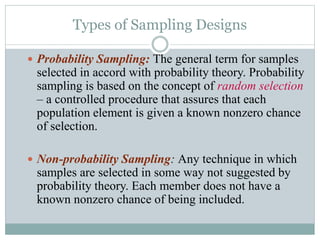 Types of sampling designs | PPTX