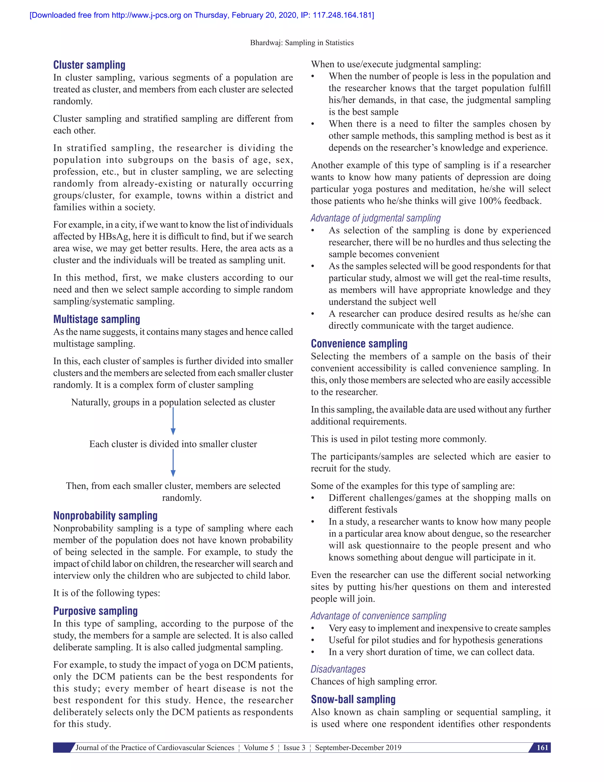 Types of sampling in research | PDF | Biological Sciences | Science