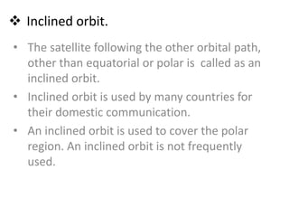 Inclined Orbit Example Types of satellite orbits 086 | PPTX