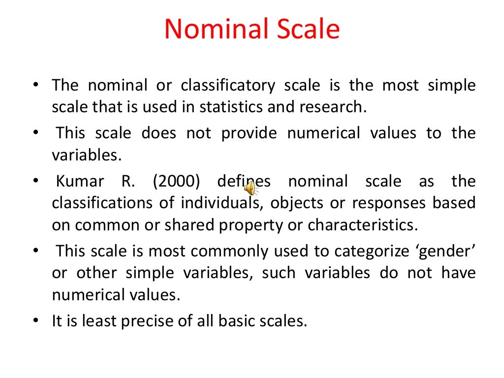 Types of measurement scales in research methodology