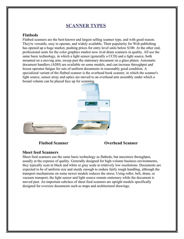 Types of scanner........