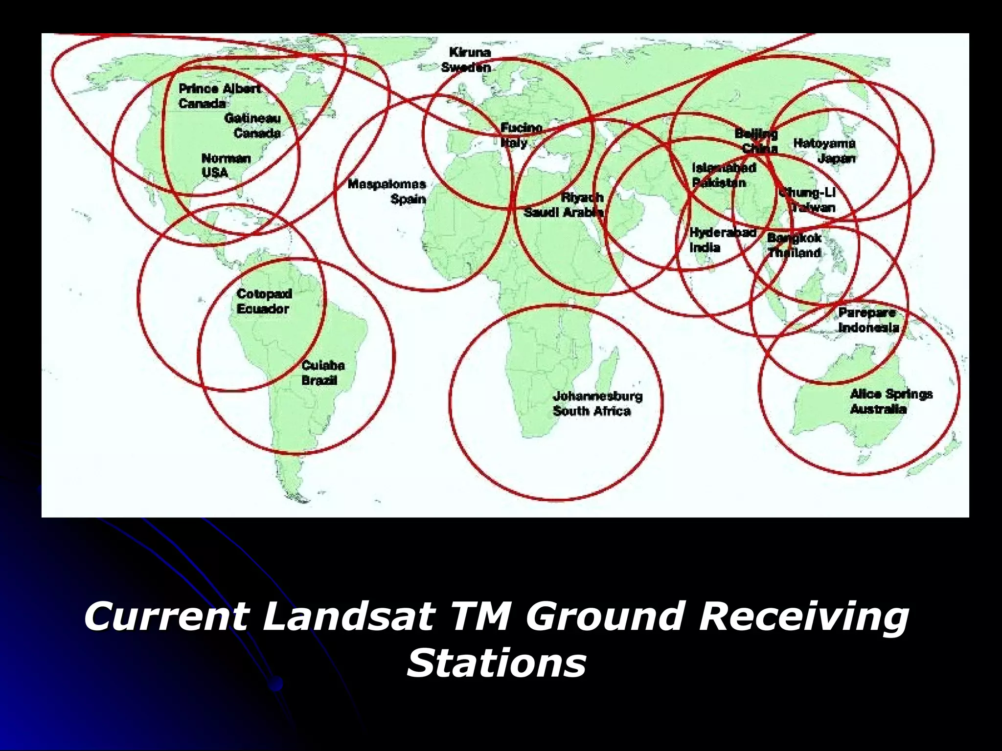   
Current Landsat TM Ground ReceivingCurrent Landsat TM Ground Receiving
StationsStations
 