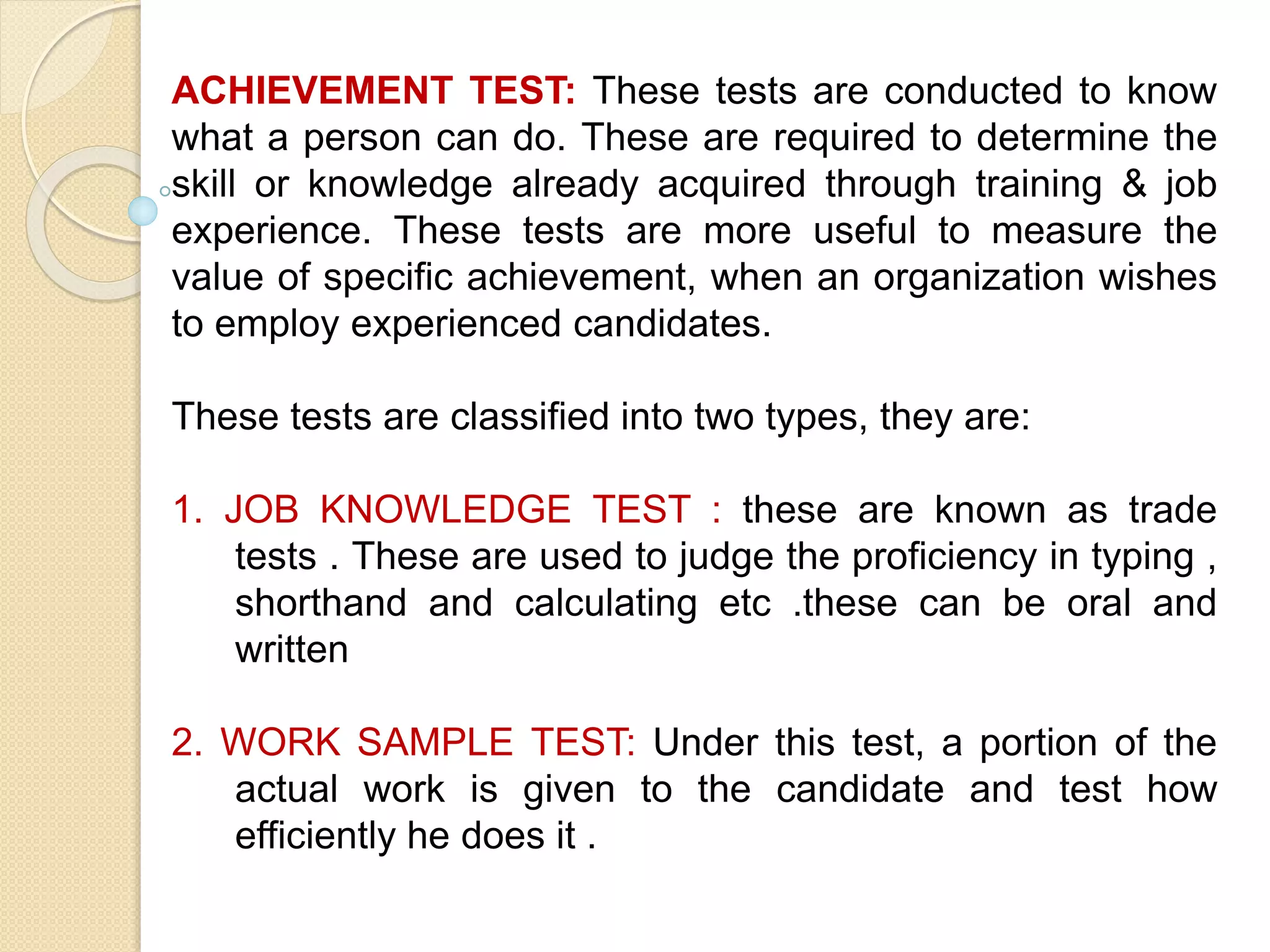 types-of-selection-tests-ppt