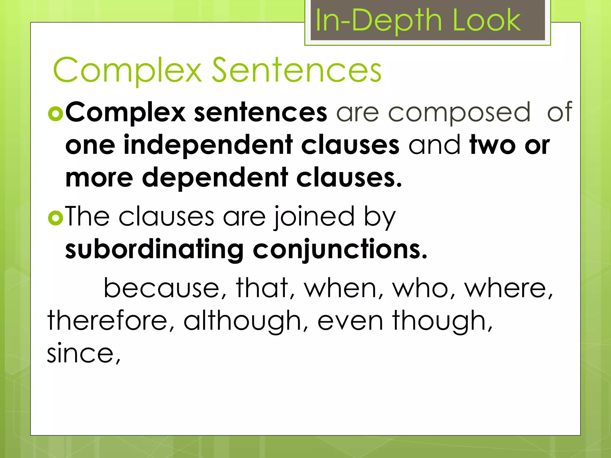 Types of sentence according to structure | PPSX