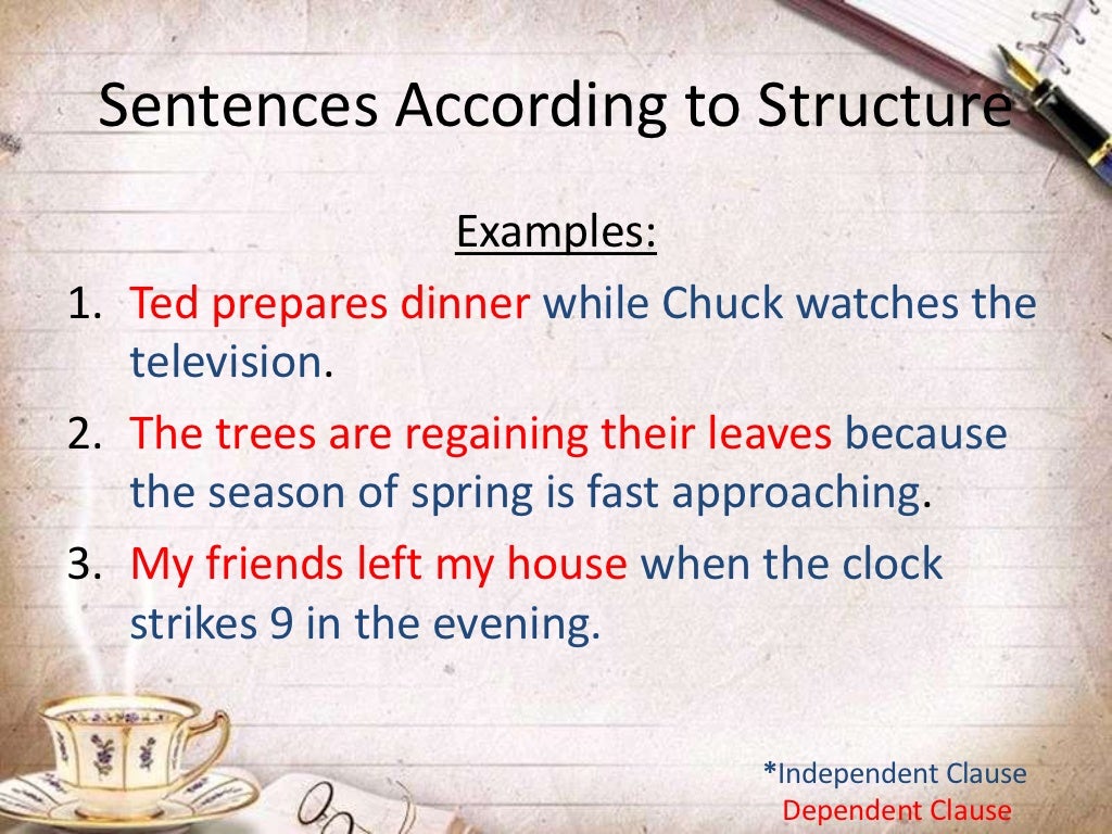 Types Of Sentences According To Structure