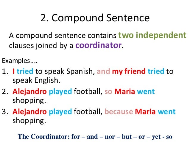 Types of sentences and pronouns