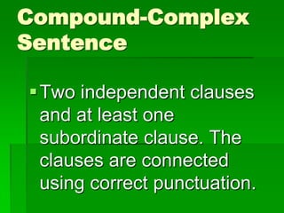 Subordinate Compound Types of sentences and types of clauses | PDF