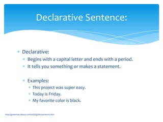 Types of sentences(lp) | PPTX