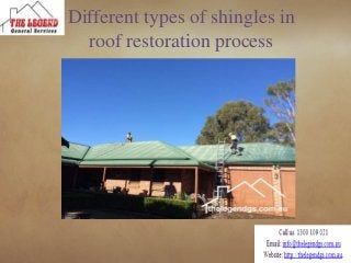 Different types of shingles in
roof restoration process
 