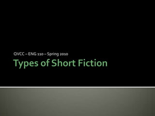 Types of Short Fiction QVCC – ENG 110 – Spring 2010 