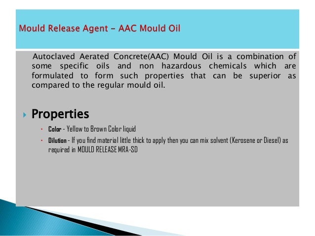 types of shuttering oils mould release agents form oils