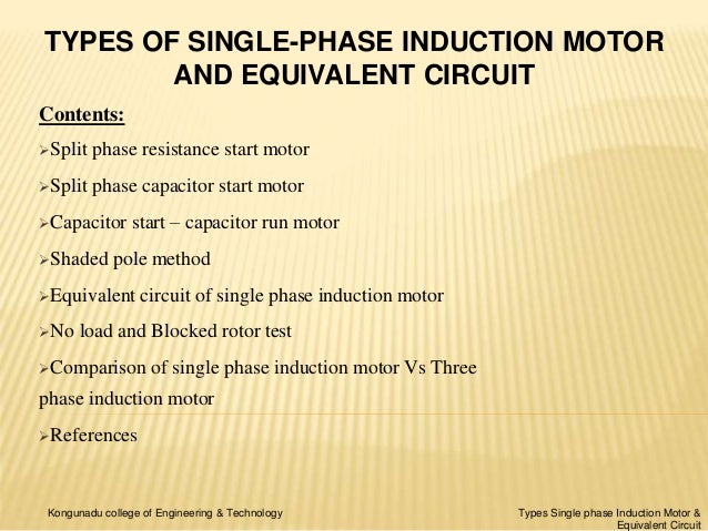 Of induction motor types Induction motor