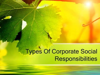 Types Of Corporate Social
          Responsibilities
 