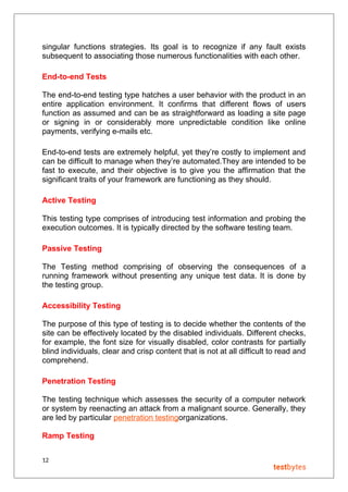 Types of software testing | PDF