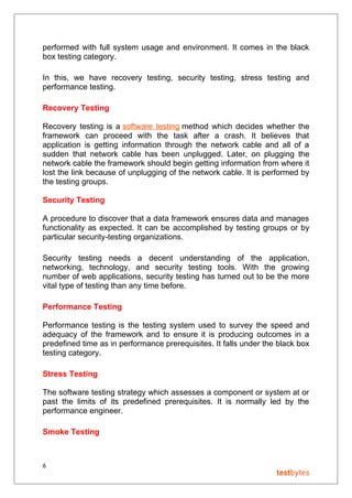 Types of software testing | PDF