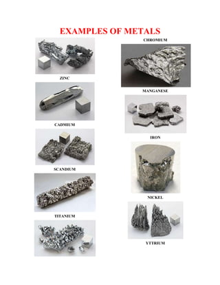 Metal Solution Examples Types of solutions | DOCX