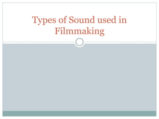 Types of Sound used in
Filmmaking
 