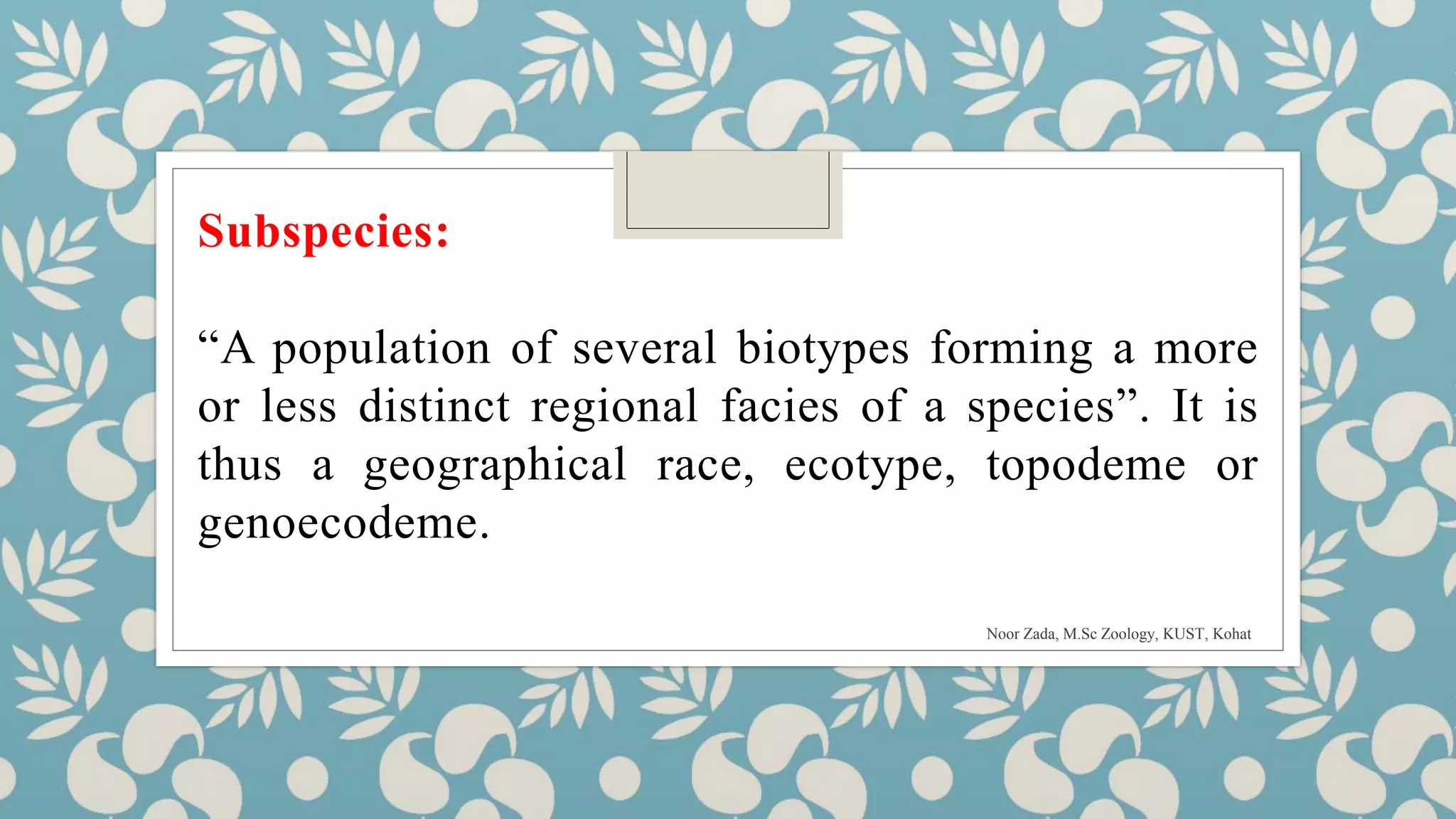 Types of species | PPTX