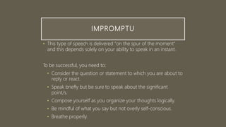 Types of speech according to delivery | PPTX